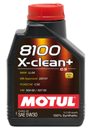 MOTUL 8100 X-CLEAN PLUS+ 5w30, C3 1л. синтетика, нов. VW, BMW, MB, масло моторное